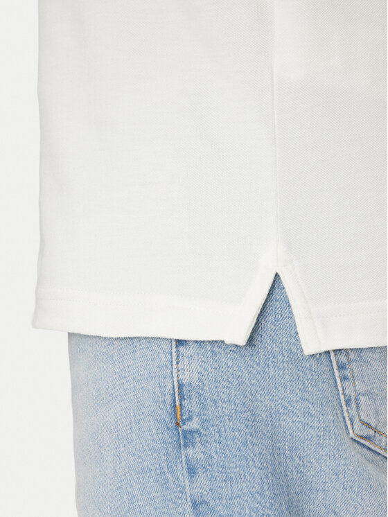 Tommy Jeans Tommy Jeans Тениска с яка и копчета Linear DM0DM20914 Бял Regular Fit