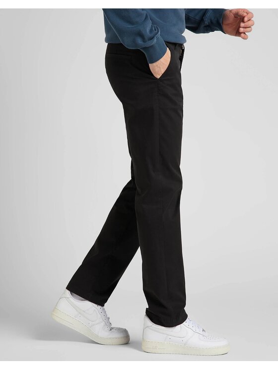Lee Lee Chinosy Regular Chino Czarny Chino Fit