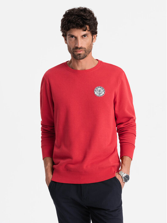 Ombre Ombre Mikina OM-SSNZ-0134 Červená Regular Fit