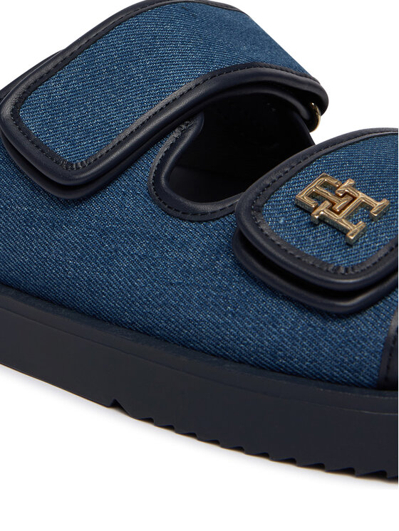 Tommy Hilfiger Tommy Hilfiger Plätud Double Strap Denim Sandal FW0FW09123 Sinine