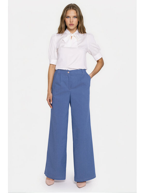 NIFE NIFE Kalhoty z materiálu SD141 Wide Leg