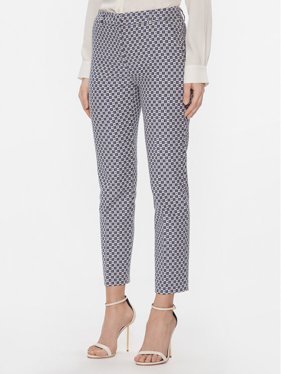 Weekend Max Mara Weekend Max Mara Kalhoty z materiálu Odile 2415131041 Tmavomodrá Regular Fit