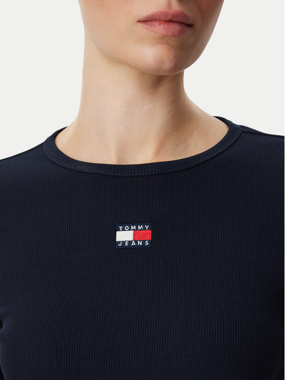 Tommy Jeans Tommy Jeans Bluse DW0DW20178 Dunkelblau Slim Fit