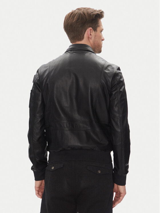 Aeronautica Militare Aeronautica Militare Lederjacke 251PN5046PL265 Schwarz Regular Fit