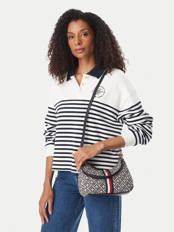 Tommy Hilfiger Torbica Th Jacquard Ess Shoulder Bag AW0AW19331 Plava