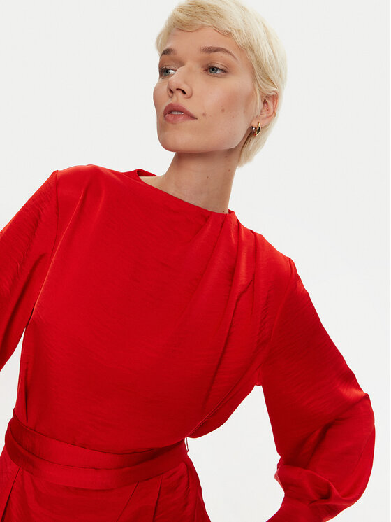 LOLA CASADEMUNT LOLA CASADEMUNT Φόρεμα κοκτέιλ MF2416003 Κόκκινο Regular Fit