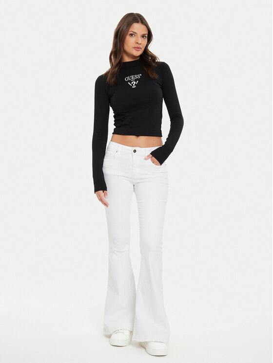 Guess Guess Bluzka Colette V4YI23 KCDH1 Czarny Slim Fit