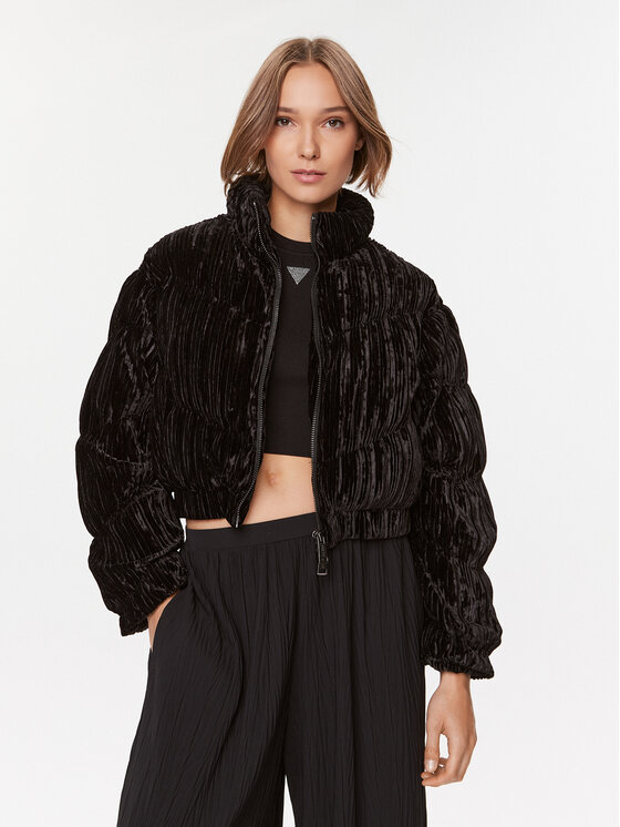 Guess Vatovaná bunda Roux W3BL10 KBWC2 Čierna Relaxed Fit