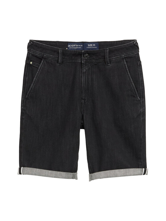 Tom Tailor Denim Tom Tailor Denim Szorty jeansowe 1044986 Czarny Straight Fit