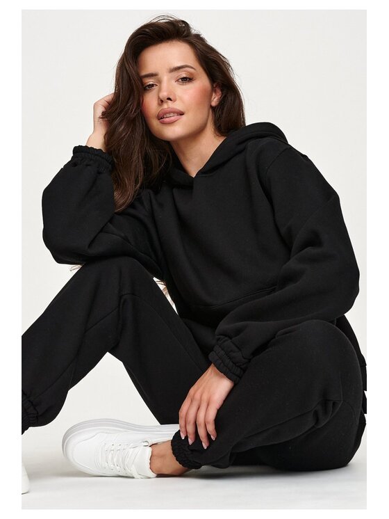 Makadamia Makadamia Dres M948 Czarny Loose Fit