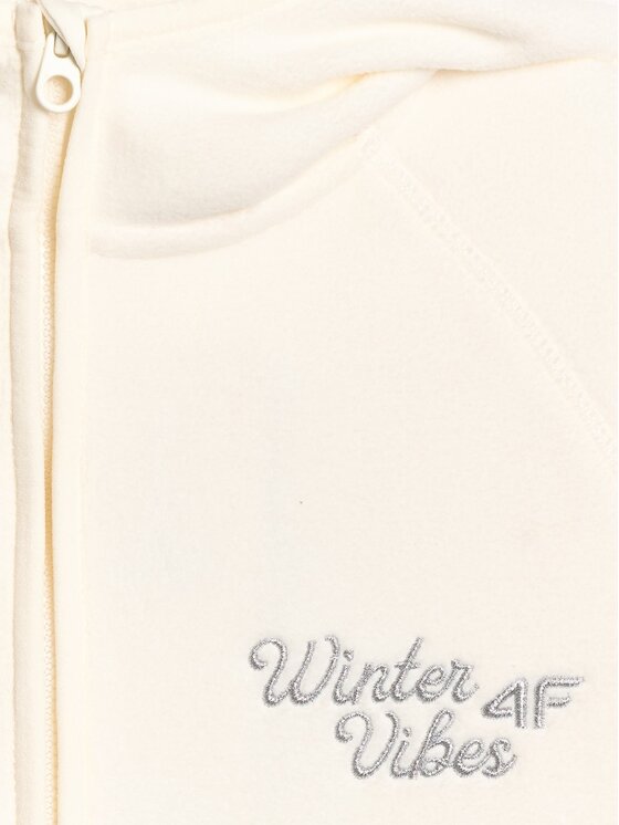 4F 4F Felpa di pile 4FJRAW25TFLEF444-11S Bianco Oversize