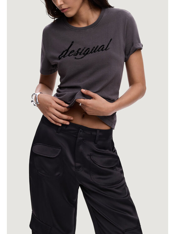 Desigual Desigual T-Shirt TS_VARSOVIA Γκρι Casual Fit