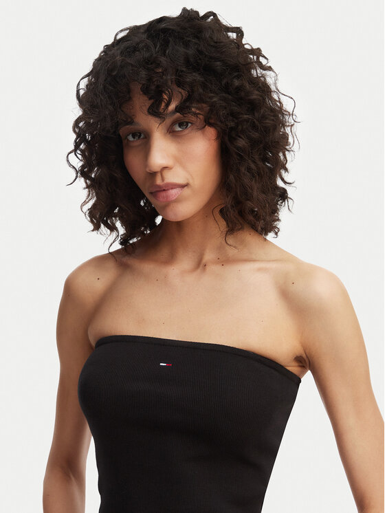 Tommy Jeans Tommy Jeans Top DW0DW22263 Črna Slim Fit