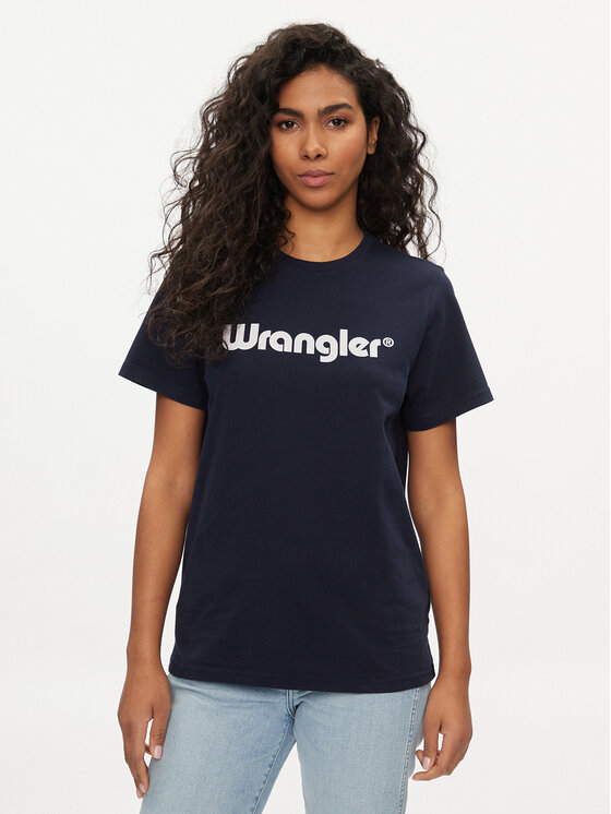 Wrangler T-krekls 112352289 Tumši zils Regular Fit