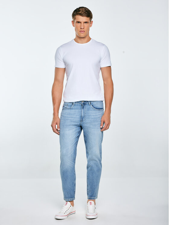 BIG STAR BIG STAR Jeansy ATES CROPPED Niebieski Tapered Fit