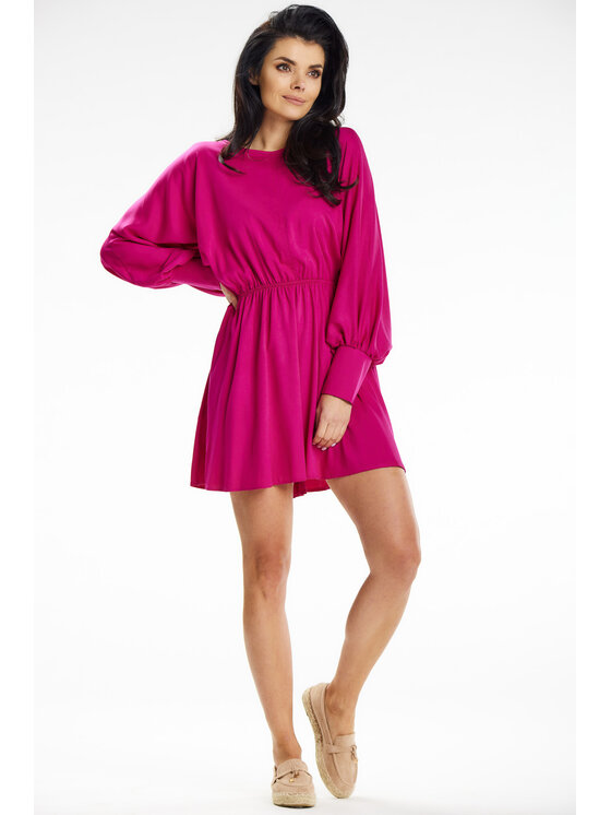 Awama Awama Sukienka letnia A640 Fioletowy Basic Fit