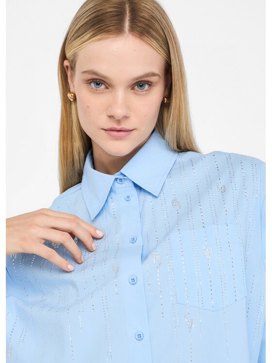Liu Jo Liu Jo Camicia UF5240T039AM9726 Celeste Loose Fit