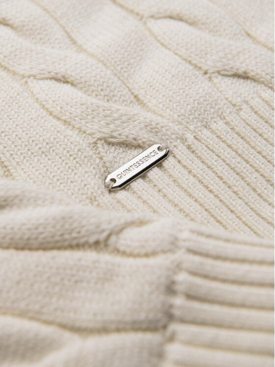 Ombre Ombre Sweter OM-SWZS-0138 Kremowy Regular Fit