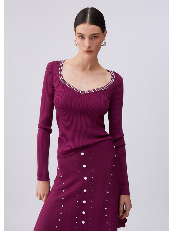 Liu Jo Liu Jo Sweter WA6074MS55N92428 Fioletowy Regular Fit