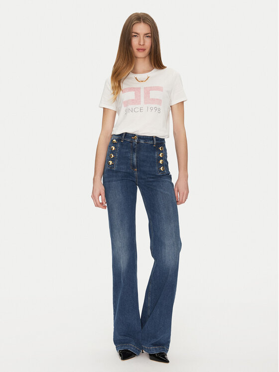 Elisabetta Franchi Elisabetta Franchi T-särk MA-033-51E2-V180 Valge Regular Fit