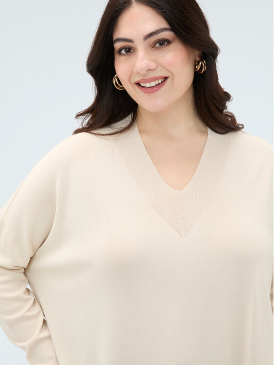 Fiorella Rubino Fiorella Rubino Sweter M248E002270N011 Kremowy A-Line Fit