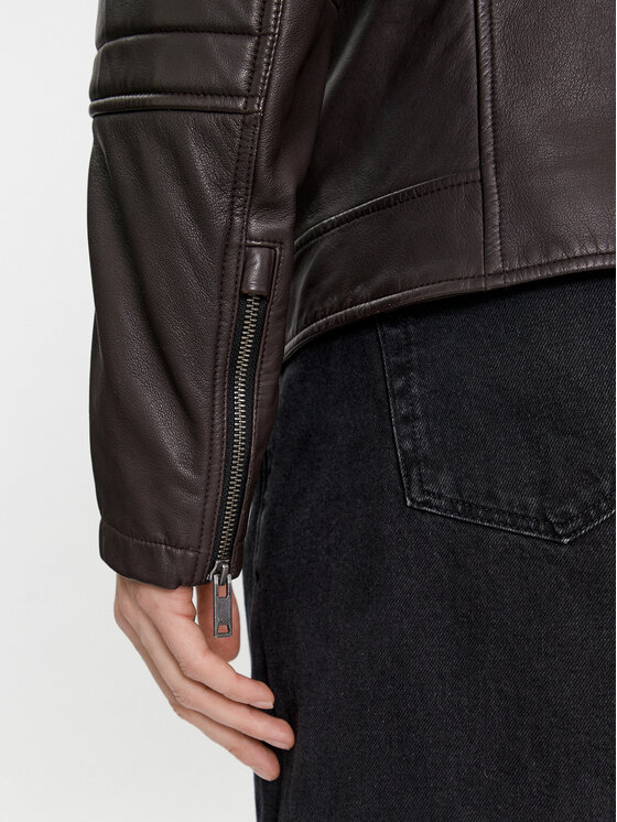BOSS Boss Giacca di pelle Jolur 50504104 Marrone Regular Fit