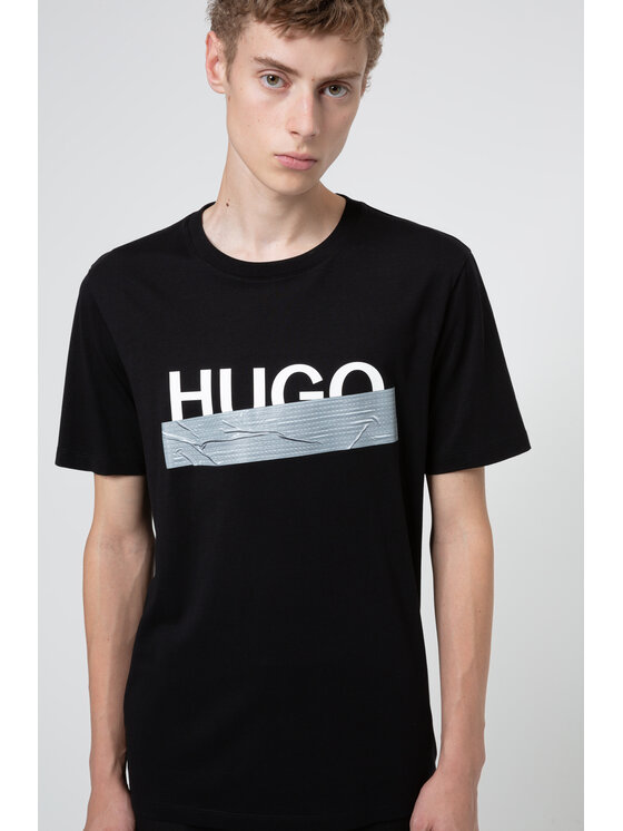 Hugo T-krekls Dicagolino U204 50436413 Melns Regular Fit