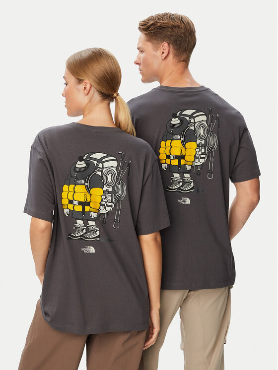 The North Face The North Face T-krekls Gear Up Get Out NF0A8JB4 Tumši pelēka Regular Fit