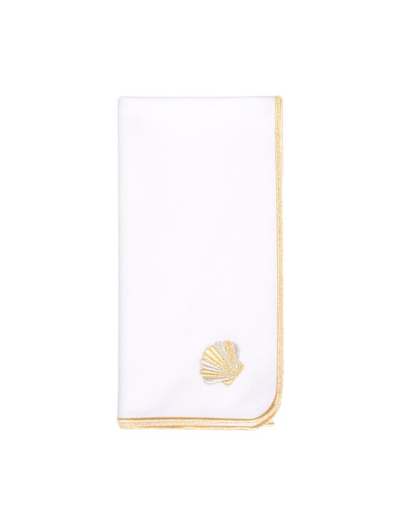 Roseberry Home Roseberry Home Serwetki Haftowana Seashell z motywem muszli Biały