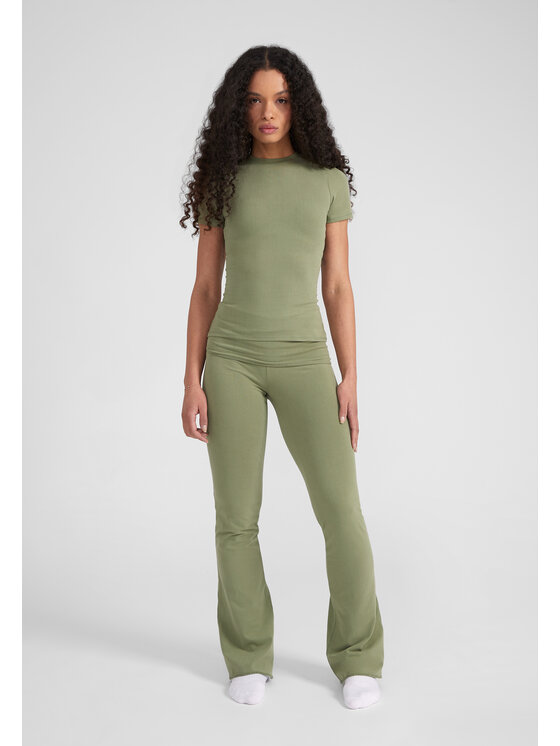 Style Republic Style Republic Legginsy Foldover Pants Zielony Athletic Fit
