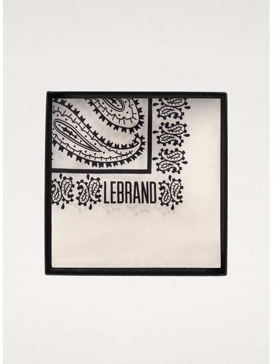 LEBRAND LEBRAND Chusta Bandana Jedwabna Beżowy
