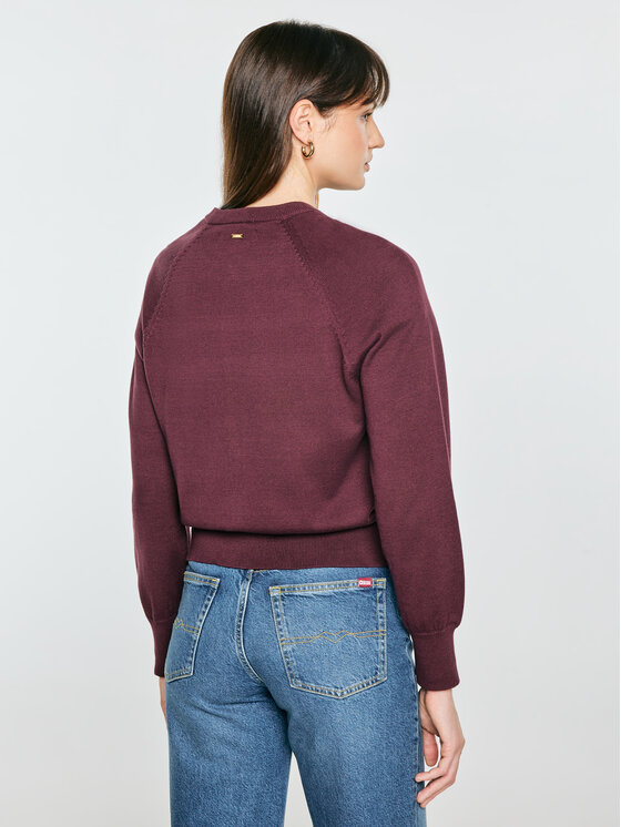 BIG STAR BIG STAR Kardigan KARINA Bordowy Basic Fit