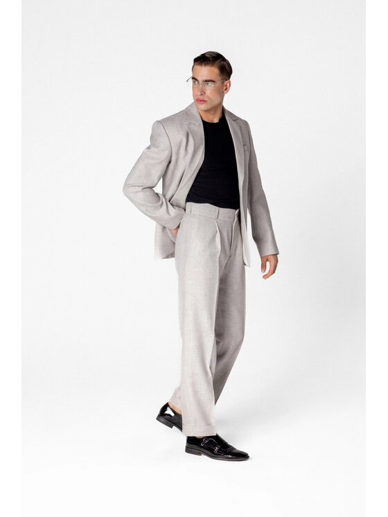 LE POSSÉ LE POSSÉ Pantalone da abito MJTIWLAS Grigio chiaro Regular Fit