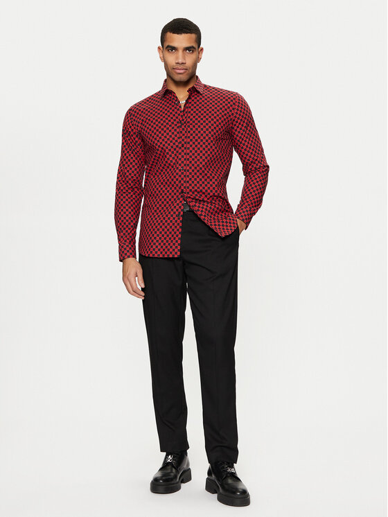 HUGO HUGO Koszula Elisha02 50534076 Czerwony Extra Slim Fit