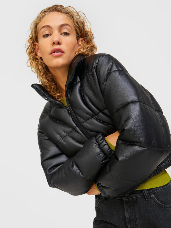 JJXX JJXX Ādas imitācijas jaka Cline Faux 12218550 Melns Regular Fit