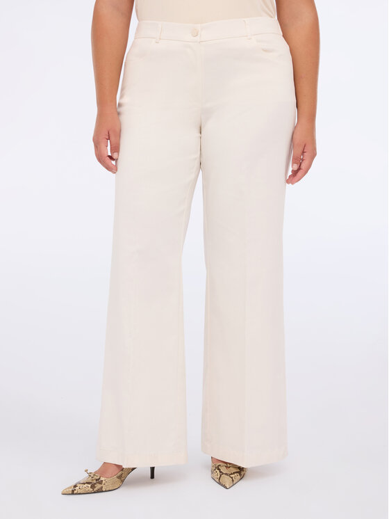 Fiorella Rubino Fiorella Rubino Spodnie materiałowe P025T005228N011 Biały Regular Fit