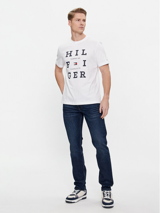Tommy Hilfiger Tommy Hilfiger Jeansy Denton MW0MW33973 Granatowy Straight Fit
