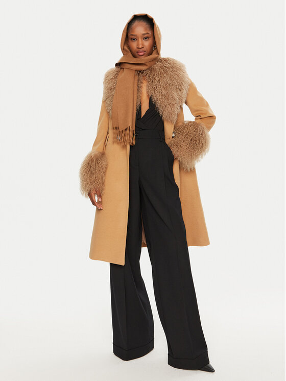 YES LONDON YES LONDON Palton de iarnă CD1202/MON/COL Maro Regular Fit