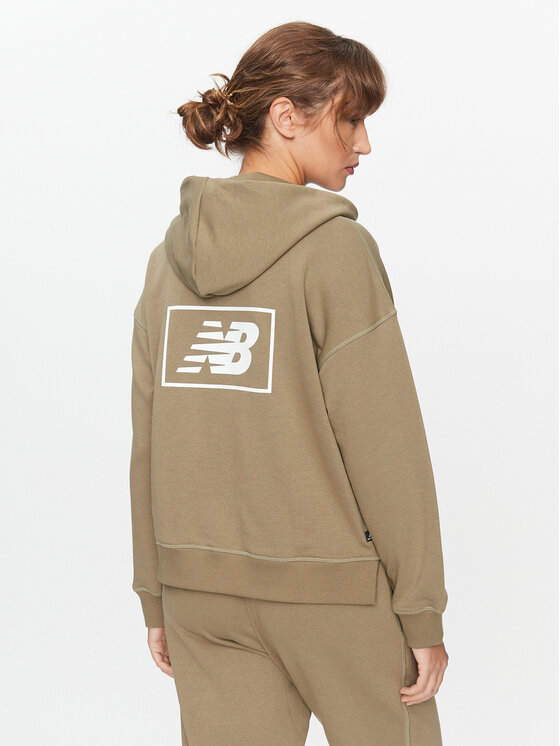 New Balance New Balance Bluza Essentials French Terry Hoodie WT33512 Zielony Regular Fit