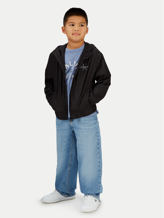 Calvin Klein Jeans Calvin Klein Jeans Kurtka przejściowa Monologo Essential IB0IB02639 Czarny Regular Fit