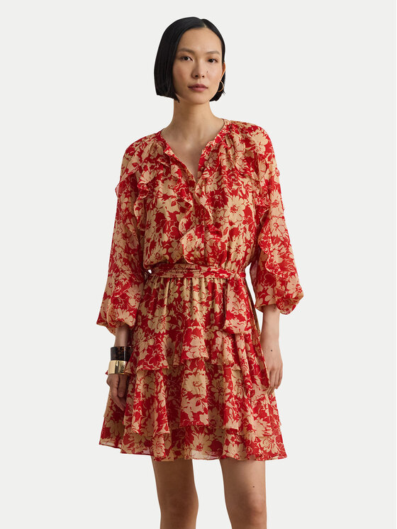LAUREN RALPH LAUREN LAUREN RALPH LAUREN Poletna obleka 200P08669001 Rdeča Regular Fit