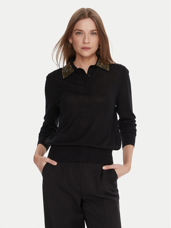 Lola Casademunt by Maite Lola Casademunt by Maite Džemperis MF2511006 Melns Regular Fit