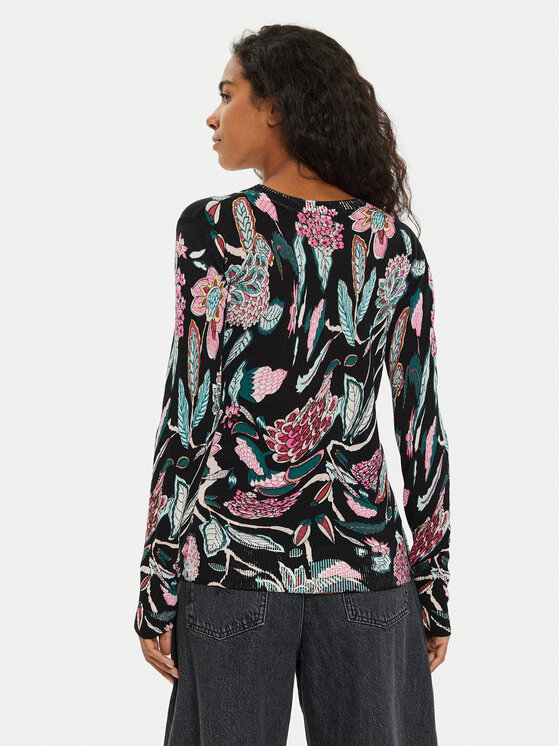 Desigual Desigual Sweter Manchester 24WWJF41 Czarny Regular Fit