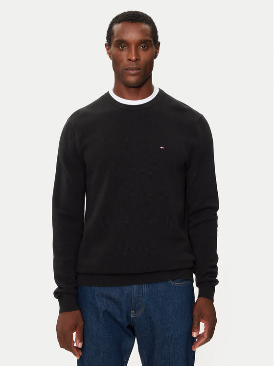 Tommy Hilfiger Tommy Hilfiger Sweater Essential MW0MW36347 Fekete Regular Fit