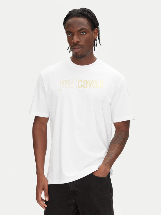 Just Cavalli Just Cavalli T-Shirt 78OAHT16 Bílá Regular Fit