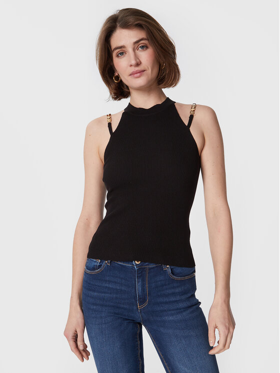 Fracomina Top FR23ST4002K41801 Črna Slim Fit
