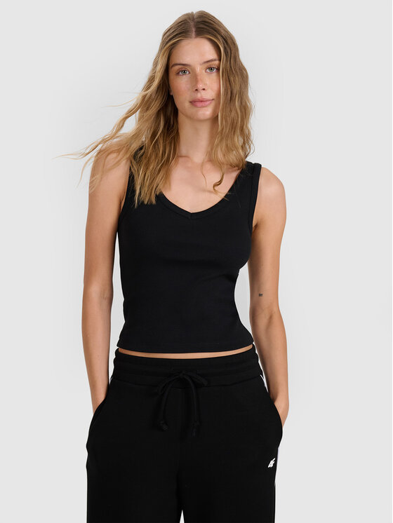4F 4F Tank top PREMIUM CLUB Czarny Slim Fit