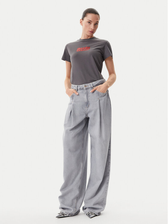 PINKO T-Shirt Trapani 105050 A2D6 Szary Regular Fit | Modivo.pl