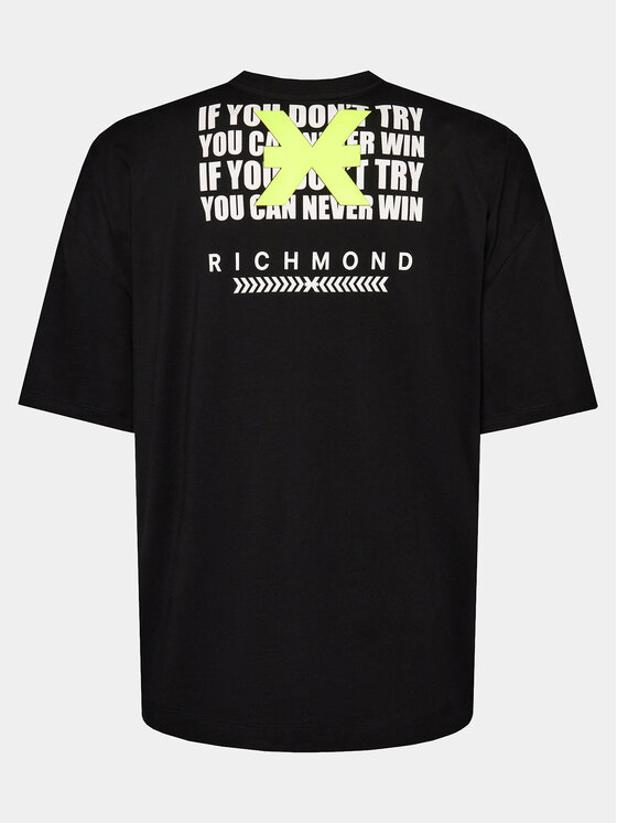 Richmond X Richmond X T-Shirt Hugly UMP24059TS Czarny Regular Fit