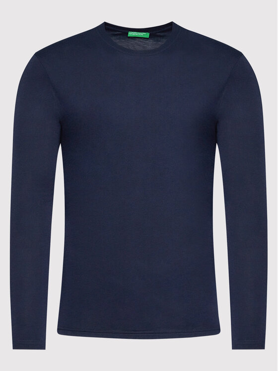 United Colors Of Benetton United Colors Of Benetton Pikkade varrukatega T-särk 3U53J1F05 Tumesinine Relaxed Fit